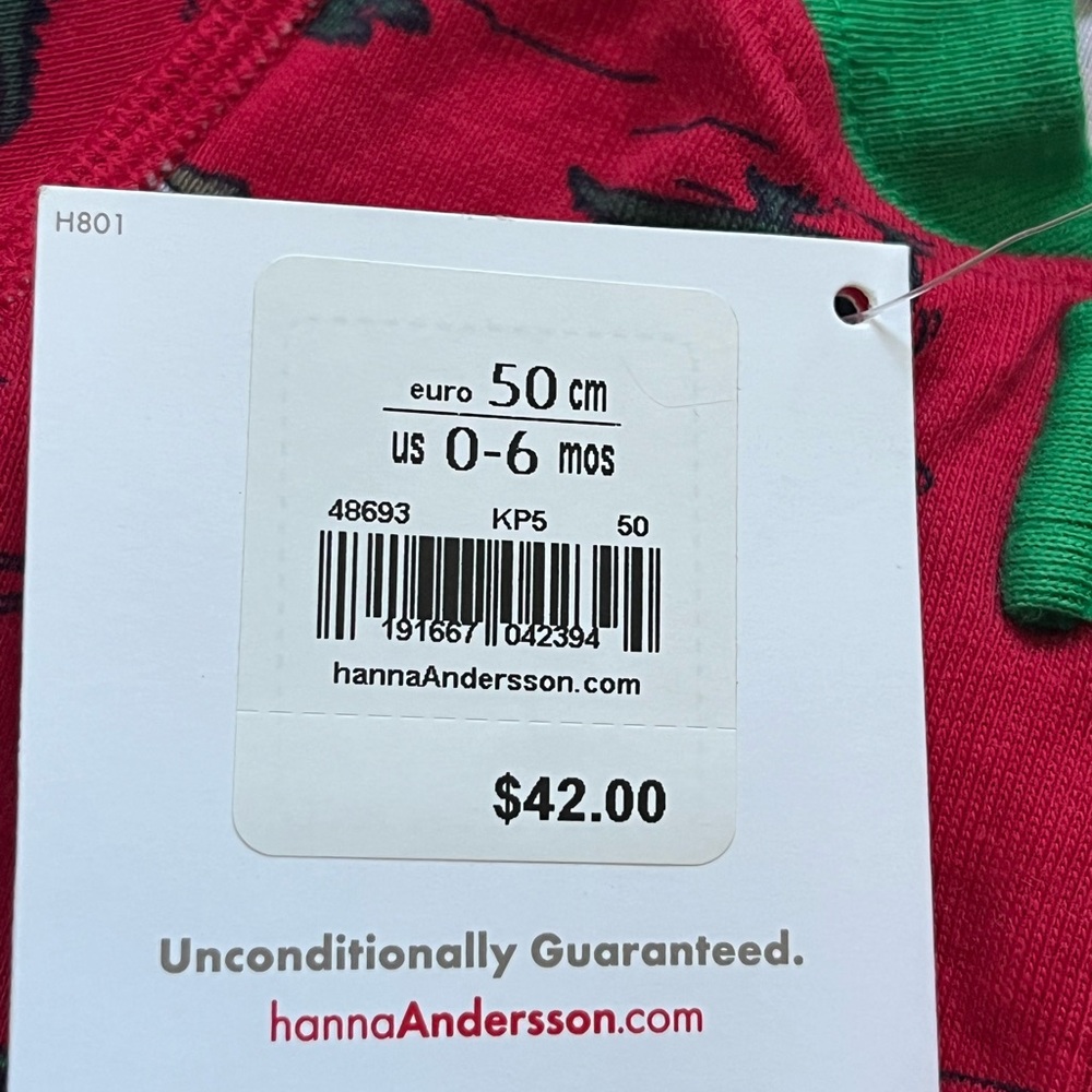 NWT Hanna Andersson Dino Print Footed Organic Cotton Sleeper Baby Size 0-6 Month - Picture 8 of 9